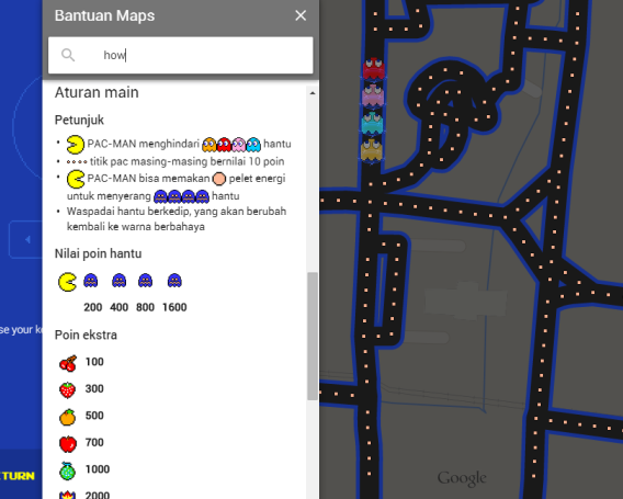 pacman di google map